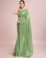 Women Embellished Saree with Sequins Detail - Image 2